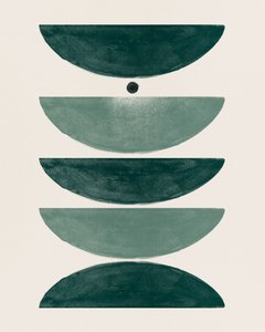 Stacked Green Shapes by Ema Paraschiv