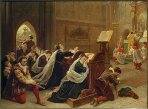 Mary Stuart...hearing the First Mass by Emanuel Gottlieb Leutze