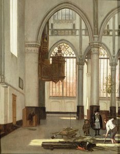Gravediggers in the west end of the Oude Kerk, Amsterdam