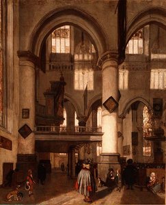 Interior of the Oude Kerk, Amsterdam by Emanuel de Witte