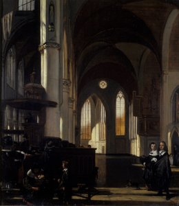 The Interior of a Gothic Church