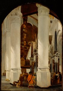 The Nieuwe Kerk at Delft with the Tomb of Willem the Silent by Emanuel de Witte