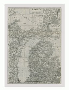 Map of Michigan, USA by Emery Walker
