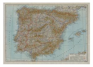 Map of Spain and Portugal by Emery Walker