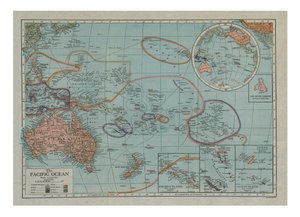 Map of the Pacific Ocean, c1910s
