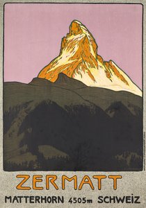 Poster advertising Zermatt, Switzerland