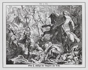 Otto I of Germany Defeating the Magyars at the Battle of Lechfeld, 955