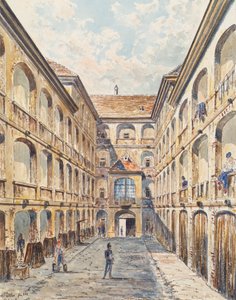 The First Courtyard of the Salzgries Barracks in Vienna by Emil Hütter