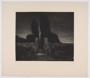A Cemetery. Evening by Emil Krause