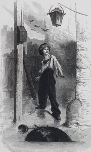 Scene from Les Miserables, by Victor Hugo: Gavroche