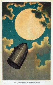 Illustration for the Book From the Earth to the Moon by Jules Verne. 1877 by Emile Antoine Bayard