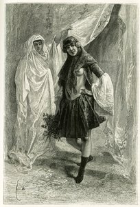 Portrait of Ziba Khanoum, Persian princess. Engraving by E.Bayard, after a photograph, to illustrate the story Persia, Chaldee and Susiane in 1881-1882, by Jane Dieulafoy by Emile Antoine Bayard