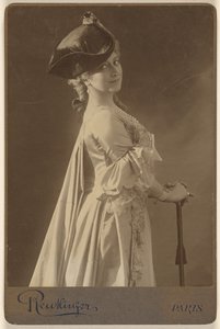 Unidentified Woman with Walking Stick by Emile Auguste Reutlinger
