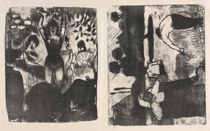 Singer at the Café-Concert and The Harvesters by Emile Bernard