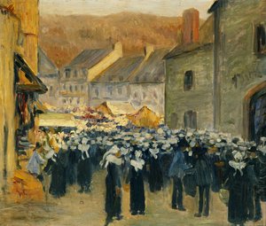The Market at Pont-Aven, 1886 by Emile Bernard