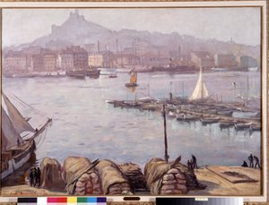 The Old Port of Marseille and Notre Dame de la Garde by Emile Bernard