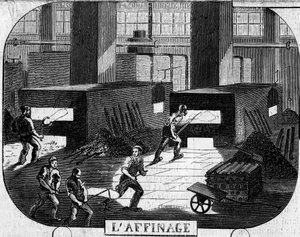 Forges de la Franche Comté: refining with puddler ovens. Factory of Fraisans, Jura (39) by Emile Bourdelin