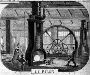 Forges de la Franche Comté: the pestle. Factory of Fraisans, Jura (39)