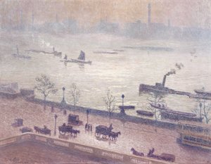 Morning Light Reflection on the Thames in London by Emile Claus