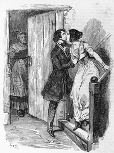Illustration for Eugenie Grandet, novel by Honore de Balzac from Human Comedy by Emile Deschamps