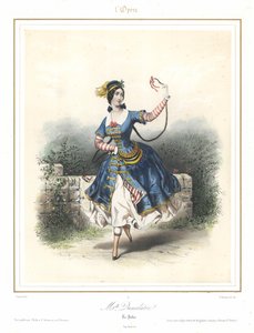 French ballet dancer Adele Dumilatre dancing at the Paris Opera, c1840 by Emile Desmaisons