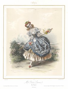 French ballet dancer Pauline Leroux dancing at the Paris Opera, c1840 by Emile Desmaisons