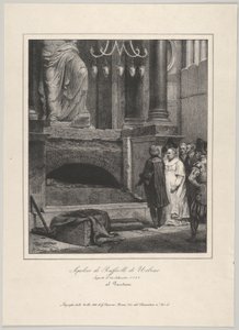 The Tomb of Raphael, Opened September 14, 1833, Pantheon, Rome by Emile Jean Horace Vernet