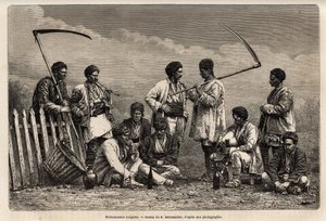 The Bulgarian harvesters during their break by Emile Pierre Metzmacher