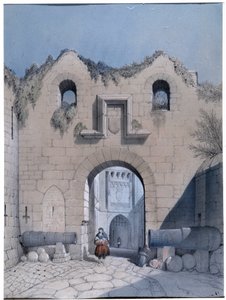 View of the Boulevard Gate, Mont Saint Michel by Emile Sagot