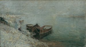 Fishing Boats on the Danube Shore by Emilie Mediz Pelikan