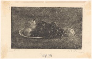 Bowl with Grapes and Other Fruit by Emilius Wilhelmus Dehé (signed by artist)