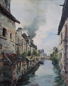 The Beaulieu Canal, view of the bridge on the road from Loches to Beaulieu, 1891 by Emmanuel Lansyer