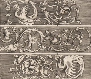 Three Friezes with Ornamental Foliage, ca. 1541-43 by Enea Vico