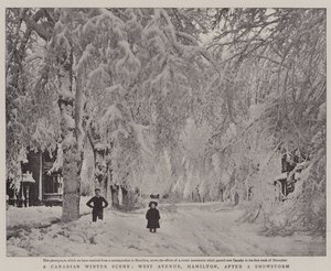 A Canadian Winter Scene, West Avenue, Hamilton, after a Snowstorm by English Photographer