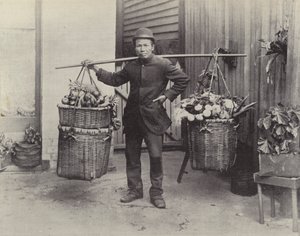 A Chinese Vegetable Hawker by English Photographer