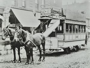 A Greenwich-Westminster horse-drawn tram by English Photographer