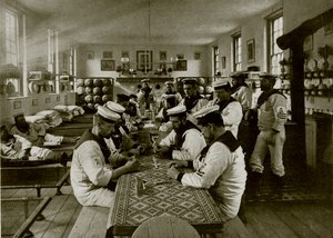 A Room in the Naval Barracks, Whale Island, Portsmouth by English Photographer