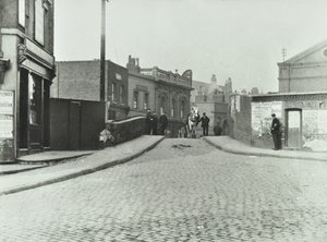 A White Horse Travels Down Rhodeswell Road Towards Old Victory Bridge, 1895 by English Photographer