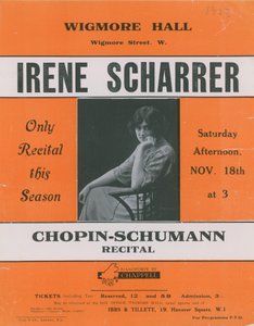 Advert for a Chopin-Schumann Recital Featuring Irene Scharrer by English Photographer