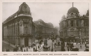 Aldwych Showing Gaiety Theatre and Waldorf Hotel by English Photographer
