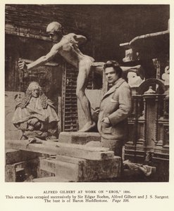 Alfred Gilbert, English Sculptor at Work on Eros by English Photographer