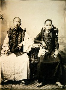 Annamite boy and girl in central Vietnam, c.1875 by English Photographer