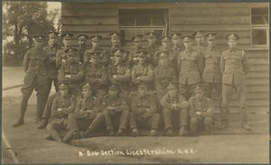 B Sub-section, Leicestershire Royal Horse Artillery, at training camp at Diss, 1914-18 by English Photographer
