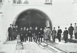 Blackwall Tunnel: Inspection of the Subaqueous Portion by Dignitaries, 1895 by English Photographer