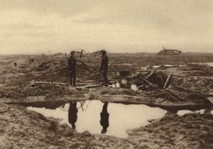 British Tanks Bogged Down in the Mud Before They Could Reach the German Lines at Ypres, Belgium, World War I by English Photographer