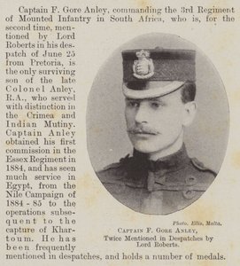 Captain F Gore Anley, Twice Mentioned in Despatches by Lord Roberts by English Photographer