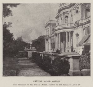 Chateau Malet, Monaco, the Residence of Sir Edward Malet, Visited by the Queen on 20 April by English Photographer