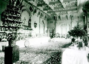 Christmas Tables in the Durbar Room at Osborne House by English Photographer
