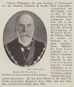 Colonel R. Pilkington, New MP for Newton Division, SW Lancashire