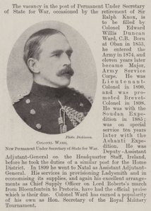 Colonel Ward, New Permanent Under Secretary of State for War